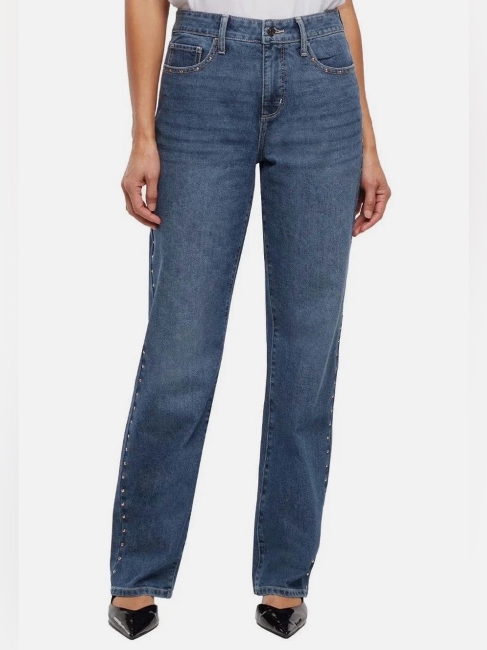 Express Embellished Straight-Leg Jeans NEW